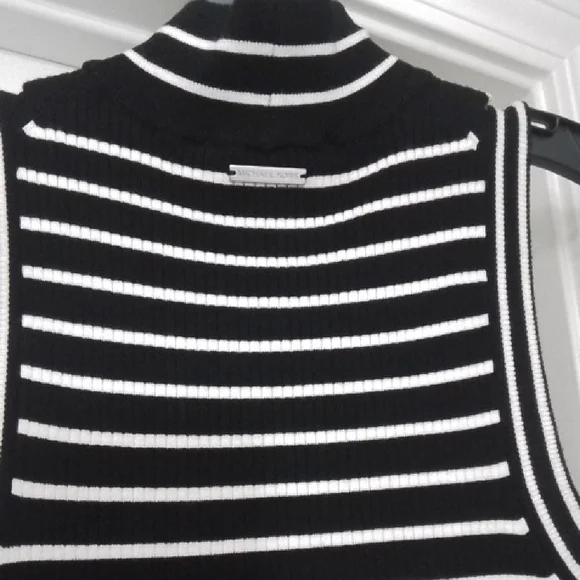 Michael Kors Black and White Striped Midi Dress - Picture 3 of 6